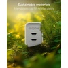 image:imageMophie Speedport70 GAN USBC Charger Block  70W Fast Wall Charger 2 USBC PD Ports Compact Foldable Prongs Made with Recycled Materials for Smartphones Tablets Headphones70W